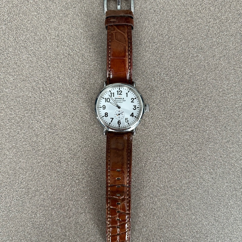 Shinola Men’s Watch with alligator strap